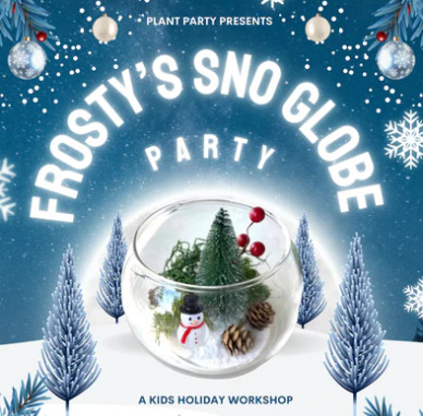 snow globe terrarium plant party event